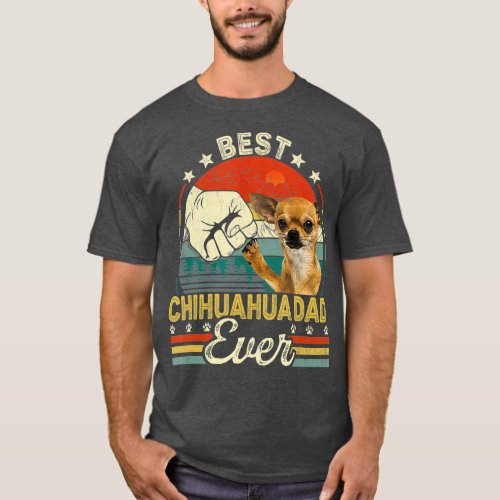 Retro Vintage Best Chihuahua Dad Ever Fathers T_Shirt