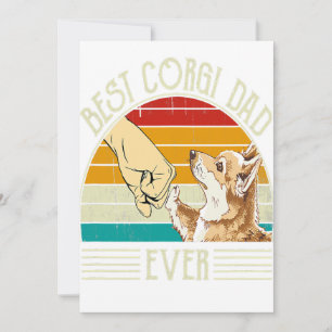 Retro Vintage Best Corgi Dad Ever Announcement