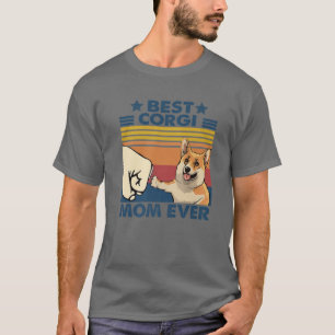 Retro Vintage Best Corgi Mom Ever Funny Corgi T-Shirt