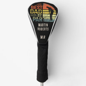 Retro Vintage 'Best Dad by Par' Monogram Golf Head Cover