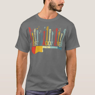 Retro Vintage Best Daddy Ever Guitar Lover Guitari T-Shirt