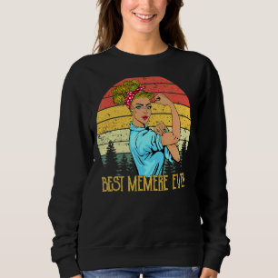Retro Vintage Best Memere Ever Proud Grandma Life Sweatshirt