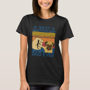 Retro Vintage Best Pug Dad Ever  Dog T-Shirt