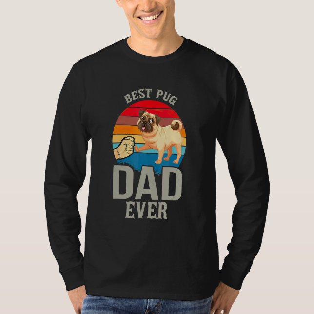 Retro Vintage Best Pug Dad Ever T-Shirt (Front)