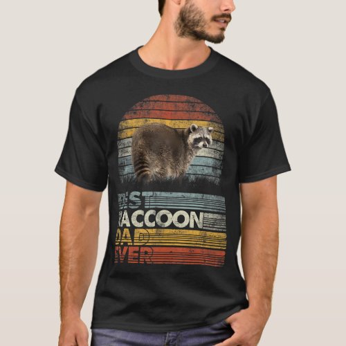 Retro Vintage Best Raccoon Dad Ever Animals Lover  T_Shirt