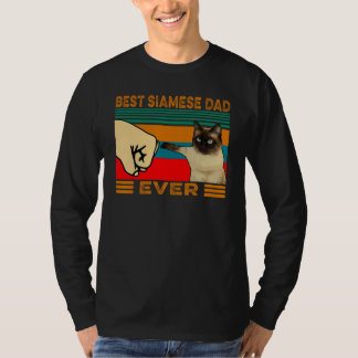 Retro Vintage Best Siamese Cat Dad Ever Fist Bump  T-Shirt