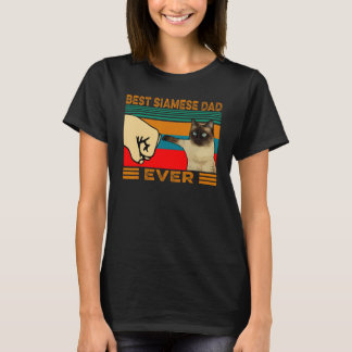 Retro Vintage Best Siamese Cat Dad Ever Fist Bump  T-Shirt