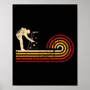 Retro Vintage Billiards Game 8 Ll Pool Player Tour Poster