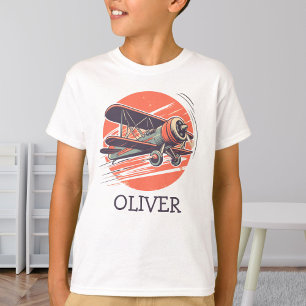 Retro Vintage Biplane Personalized T-Shirt