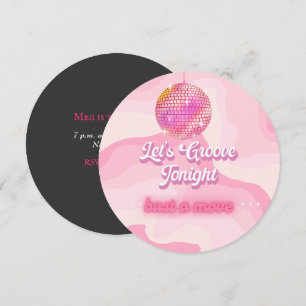Retro Vintage Birthday Theme, Disco Ball Invitatio Invitation