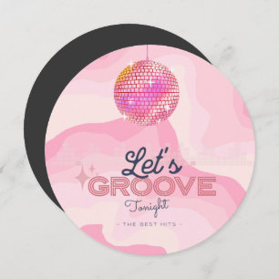 Retro Vintage Birthday Theme, Disco Ball Invitatio Invitation