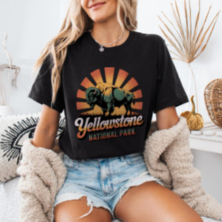Retro Vintage Bison Yellowstone National Park T-Shirt