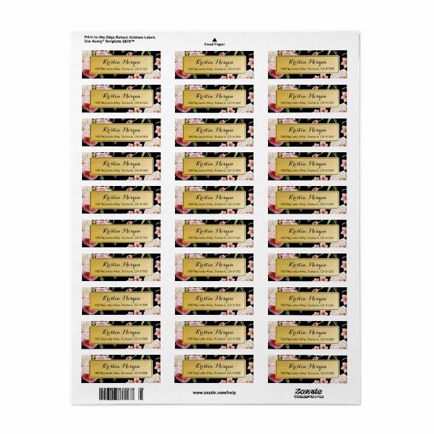 Retro Vintage Black And Gold Beautiful Floral Label