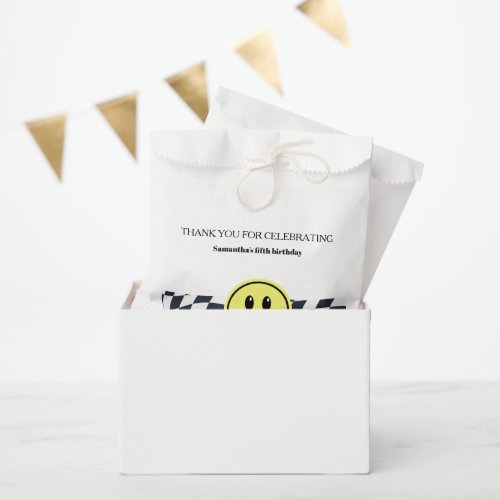 Retro vintage black and white birthday favor bag