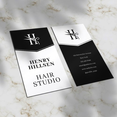 Retro vintage black and white style business card