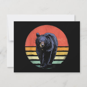 Retro Vintage Black Bear Thank You Card