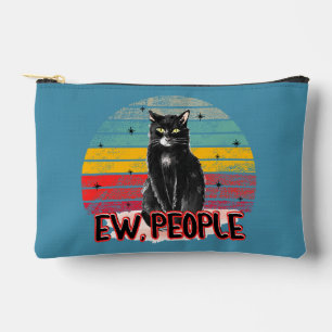 Retro Vintage Black Cat Ew People Accessory Pouch