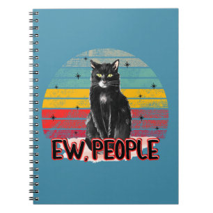 Retro Vintage Black Cat Ew People Notebook