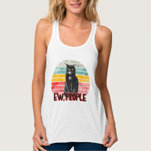Retro Vintage Black Cat Ew People Tank Top