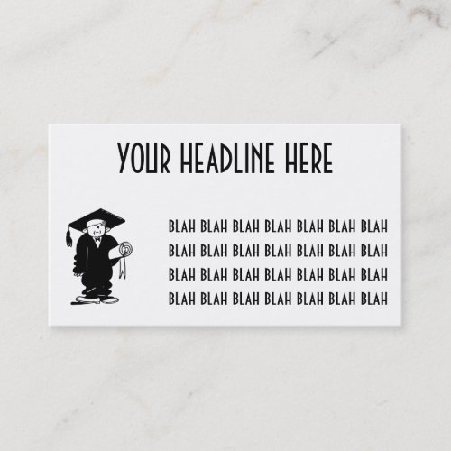 Retro Vintage Black &amp; White Funny Graduation Boy Business Card