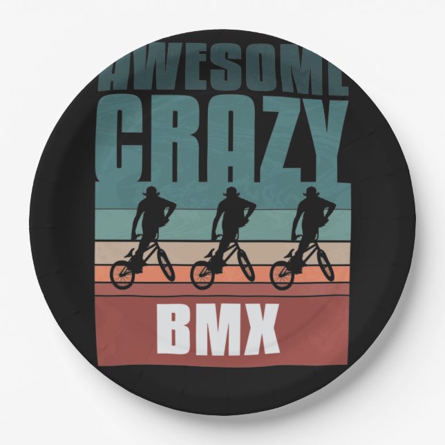 Retro vintage BMX Paper Plates (Front)