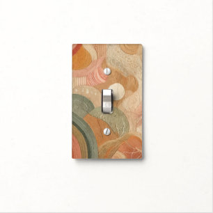 Retro Vintage Bohemian Earthy Abstract Design Light Switch Cover