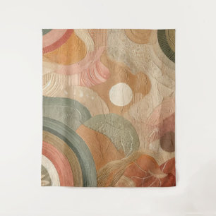 Retro Vintage Bohemian Earthy Abstract Design Tapestry
