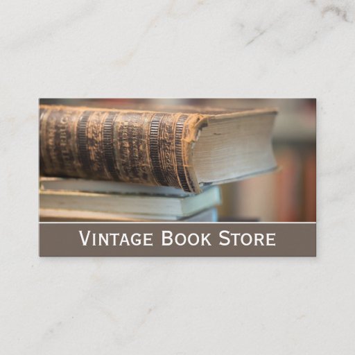 Customizable Retro, Vintage Book Store Photo - Business Card