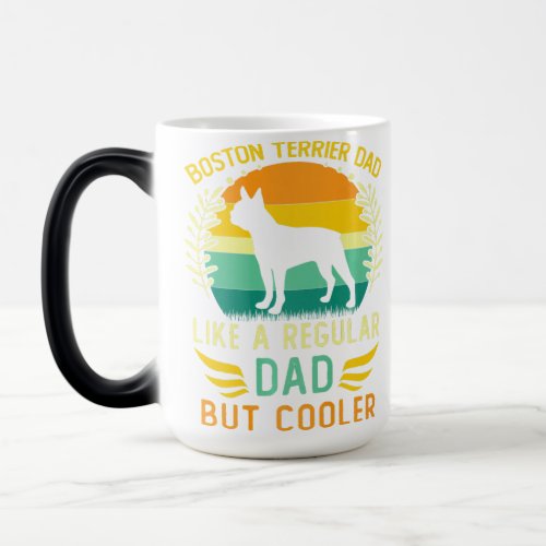 Retro Vintage Boston Terrier Dad Father_s Day Prem Magic Mug