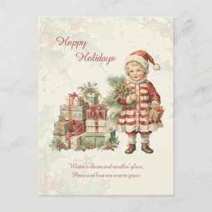 Retro Vintage Boy Christmas Gifts Greeting Card