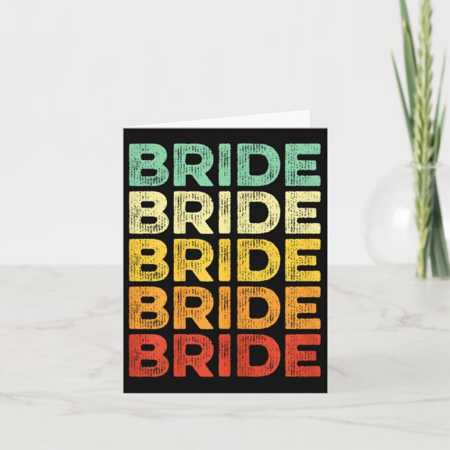 Retro Vintage Bride Future Fiancée Engagement Bach Card (Front)
