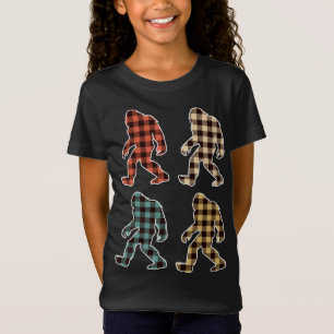 Retro Vintage Buffalo Plaid Bigfoot Sasquatch Chri T-Shirt