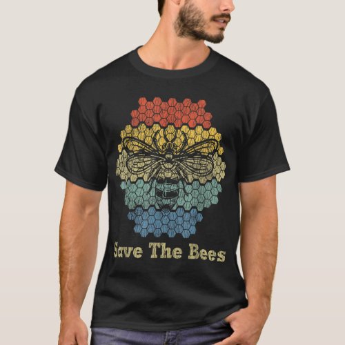 Retro Vintage Bumble Bee Save The Bees Keeper Clim T_Shirt