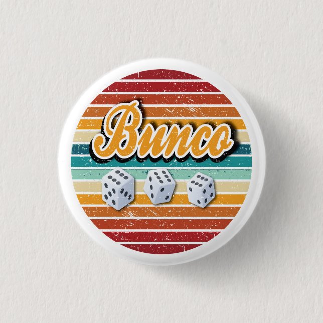 Retro Vintage Bunco Button (Front)
