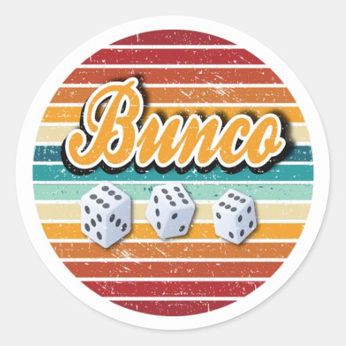 Retro Vintage Bunco Classic Round Sticker