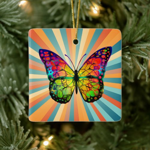 RETRO VINTAGE BUTTERFLY ABSTRACT CERAMIC ORNAMENT