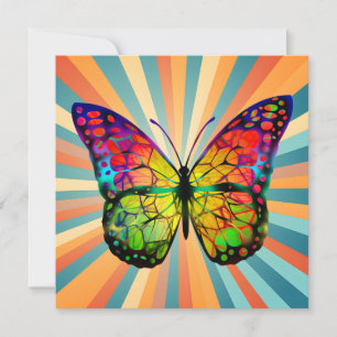 RETRO VINTAGE BUTTERFLY ABSTRACT INVITATION