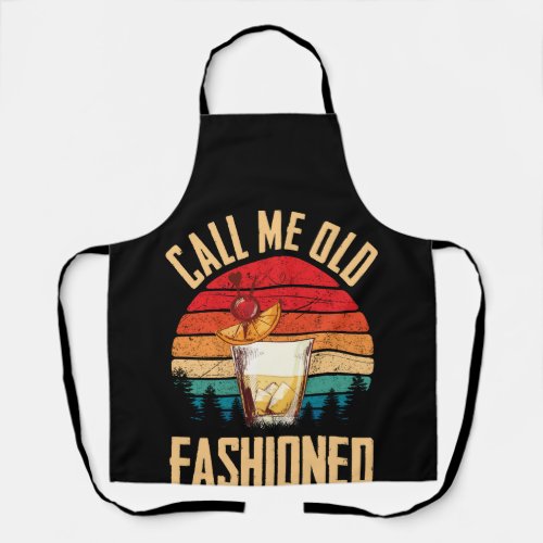 Retro Vintage Call me Old Fashioned Tequila Wine Apron