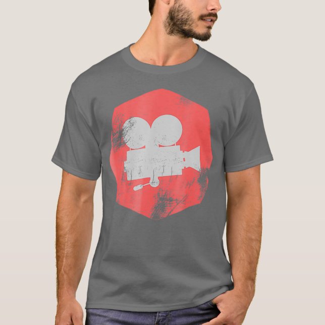 Retro Vintage Camera Director Editor Filmmaker T-Shirt (Front)