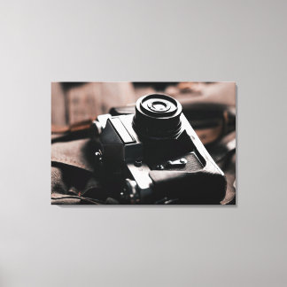 Retro, vintage camera image on canvas print