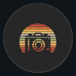 Retro Vintage Camera Picture Camera Man Photograph Classic Round Sticker<br><div class="desc">Retro Vintage Camera Picture Camera Man Photography Gift</div>