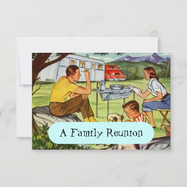 Retro Vintage Camper Family Reunion Invitations (Front)