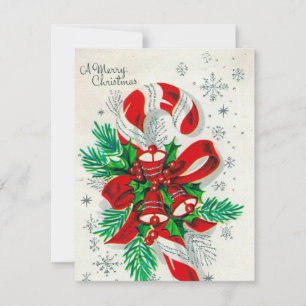 Retro Vintage candy cane add message card