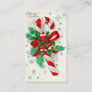Retro Vintage candy cane add message card