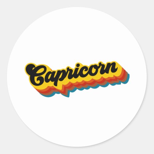 Retro Vintage Capricorn Classic Round Sticker