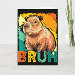 Retro Vintage Capybara Bruh Meme For Boys Girls Me Card