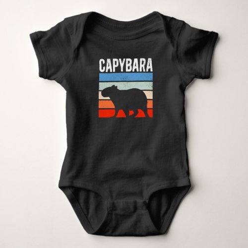 Retro Vintage Capybara Cute Animal Baby Bodysuit