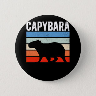 Retro Vintage Capybara Cute Animal Button
