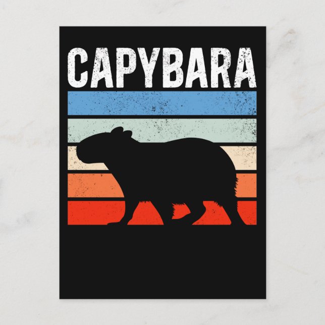 Retro Vintage Capybara Cute Animal Postcard (Front)