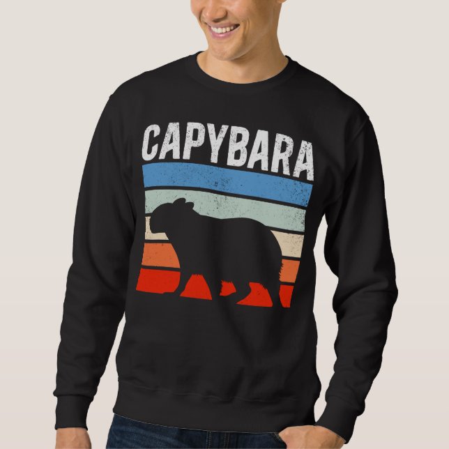 Retro Vintage Capybara Cute Animal Sweatshirt (Front)